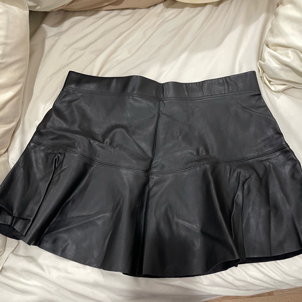 Black fauxLeather Skirt